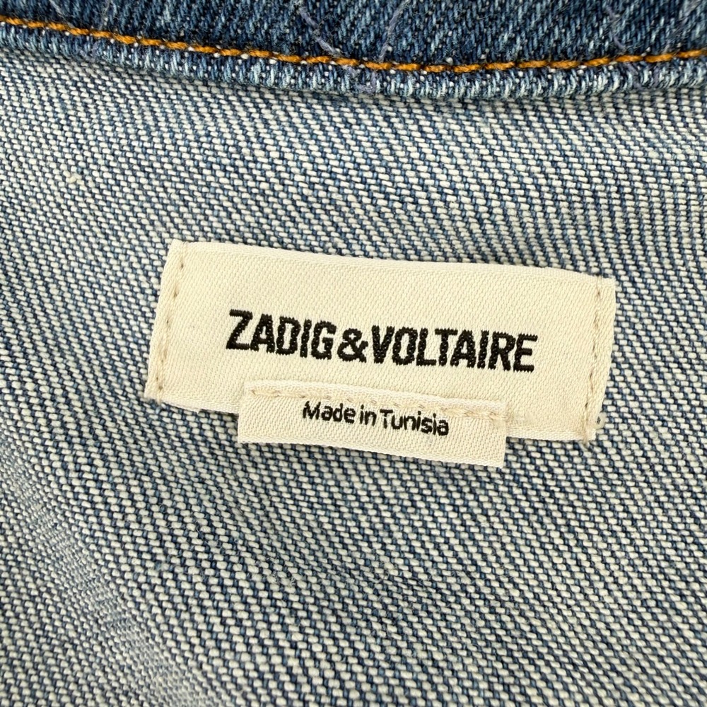 Zadig & Voltaire Zadig Kioky Embroidered Tattoo Denim Jacket Leopard Womens M - Picture 15 of 16